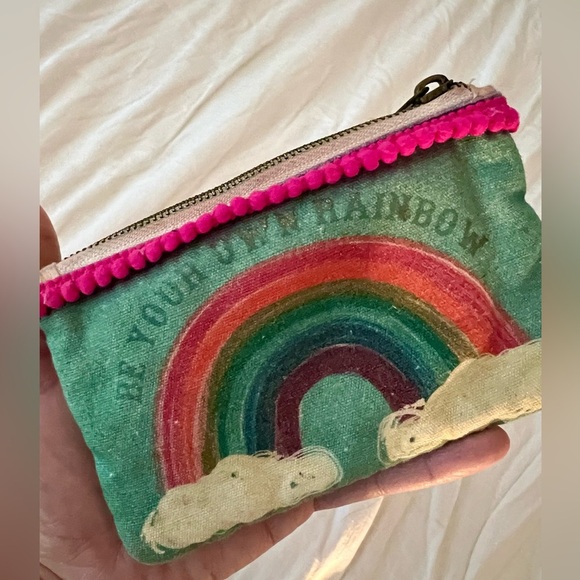 NATURAL LIFE Handbags - NATURAL LIFE Rainbow Pouch with Pink and Green